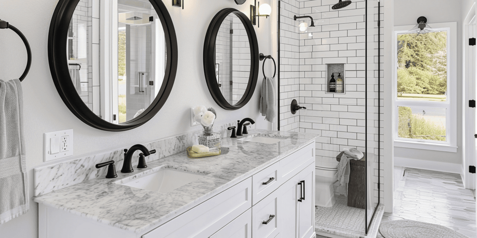 double vanity with walk in shower - Best Bathroom Remodeling options - Wolfe Construction - West Tennessee - Home Builder Remodeler