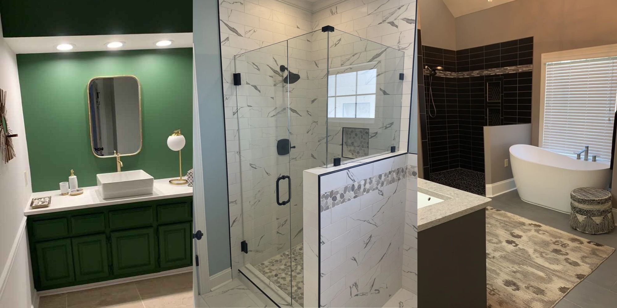 Examples of bathroom remodels in Jackson TN by a bathroom remodeler